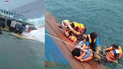 Kapal Feri KMP Mukhlisa Tenggelam: Dua Penumpang Masih Terjebak di Dalam
